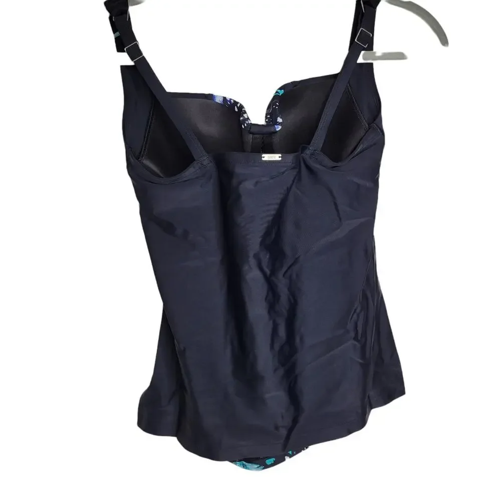 Panache Annalise Underwire Ruched Tankini Butterfly Swim Top Women Sz 32D - Picture 6 of 9